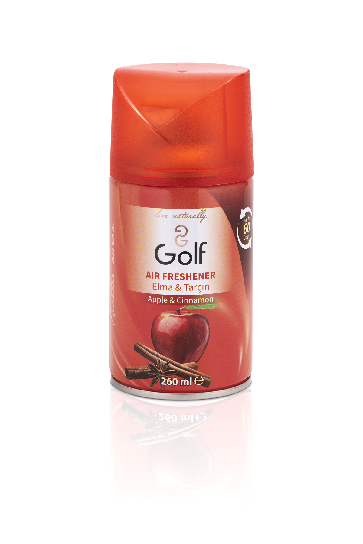 GOLF REFILL освіжувач повітря (змінний балон) ЯБЛУКО та КОРИЦЯ 260мл